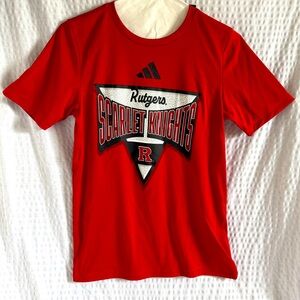 Adidas Rutgers Scarlet Knights Kids T-Shirt Size M (10-12) Red Youth Tee NWT